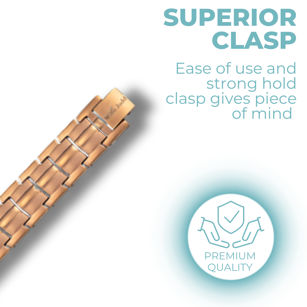 Men's Titanium Double Row Magnetic Therapy Bracelet-bronze tone