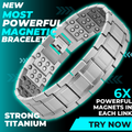 Mens Titanium Magnetic Bracelet - 6 Magnets Each Link